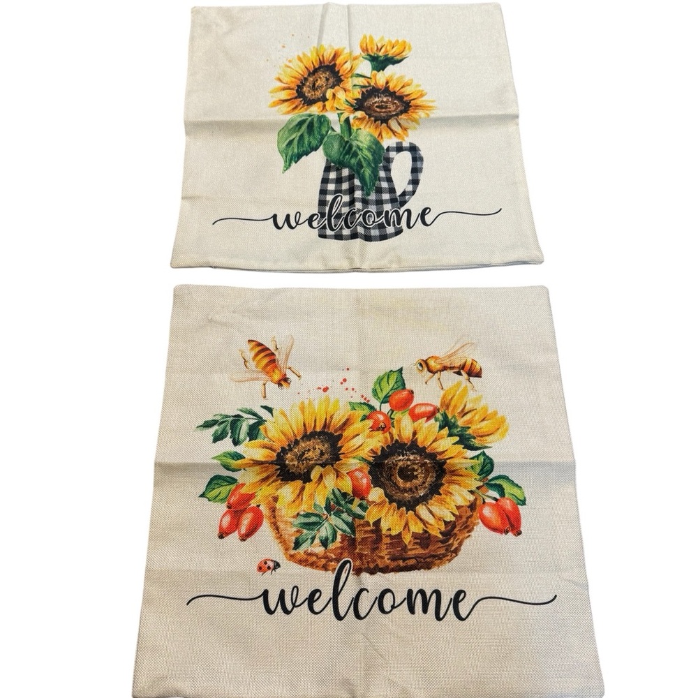 Set‎ of 2 Decorative Pillow Covers 17" X 17" NEW
